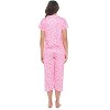 Casual Nights Women's Rayon Printed Short Sleeve Capri Pajama Set - 4 of 4
