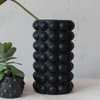 Storied Home Round Stoneware Umbrella Holder/Vase with Raised Dots and Matte Finish, Black - 2 of 4