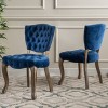 GDFStudio Colosseum Contemporary Button Tuft Dining Chairs with Rubberwood Legs(Set of 2) - 2 of 4