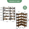 5 Tier Convertible Corner Book Shelf, Modern Industrial Bookcase, l Shaped Storage Display Shelf for Home Office, Living Room, Office - 3 of 4