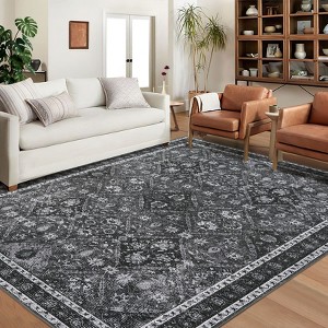 COZONY Vintage Distressed Area Rug, Washable Low Pile Living Room Carpet with Non Slip Backing for Bedroom Home Decor - 1 of 4