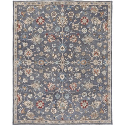 Rylan Transitional Oriental Gray/Ivory/Red Area Rug