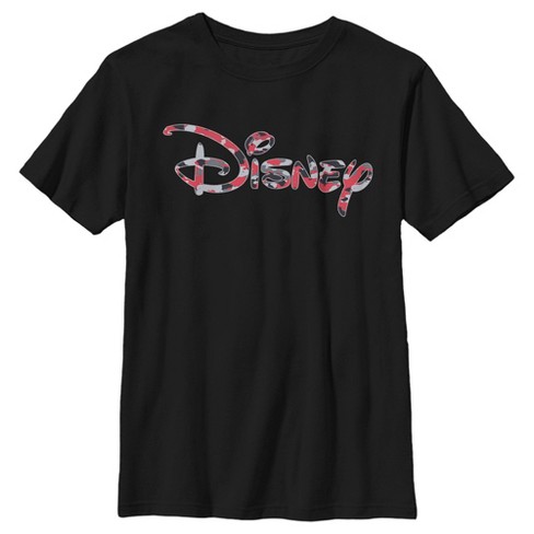 Boy's Disney Red Camo Logo T-shirt - Black - X Small : Target