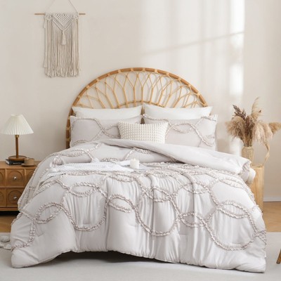 Comforter Set For Adult, 3 Piece Comforter Sets with Lace & Bedding for All Season