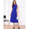 INSPIRE CHIC Women's Sleeveless Crew Neck High Waist A-Line Midi Office Dresses - 4 of 4