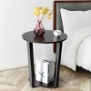 Costway Set of 2 Nightstand Industrial End Table Sofa Side Table Shelf - 2 of 4