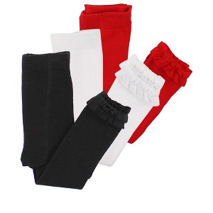 RuffleButts Baby Girls 3-Pack Footless Ruffle Tights - 1 of 4