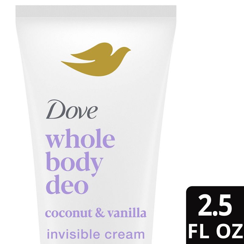 Dove Beauty Coconut &#38; Vanilla Whole Body Deodorant Cream - 2.5 fl oz, 1 of 9
