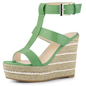 Allegra K Women's Espadrille Strappy Platform Wedges Sandals - 1 of 4