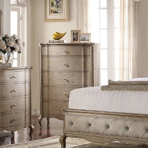 38" Chelmsford Chest Antique Taupe - Acme Furniture: 5-Drawer, No Assembly Required, Space Saving - 1 of 4