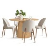 5-Piece Round Oak Dining Table Set, 46'' Pedestal Table and 4 Upholstered Chairs with Oak Metal Legs for Kitchen or Dining Room-Maison Boucle - 3 of 4