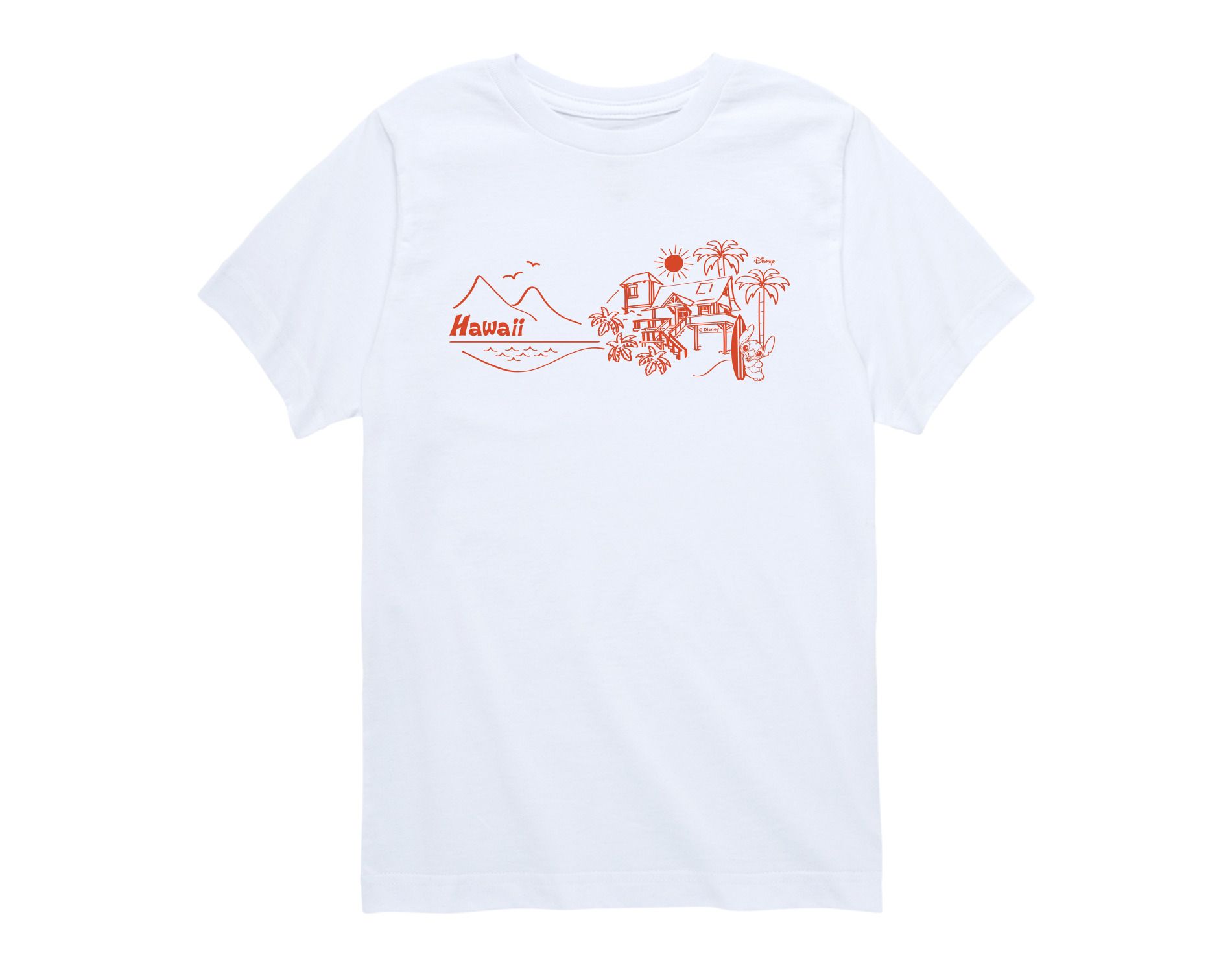 Boys' Lilo & Stitch Hawaii Short Sleeve Graphic T-Shirt - White - Medium