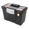 Storex Portable Letter/Legal Filebox with Organizer Lid, Letter/Legal Files, 14.5" x 10.5" x 12", Black - 2 of 4