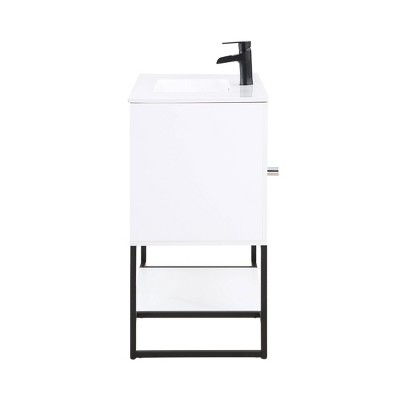 Scarsdale 36" White Freestanding Bathroom Vanity with Steel Legs