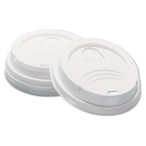 Dixie Dome Hot Drink Lids, Fits 8 oz Cups, White, 100/Sleeve, 10 Sleeves/Carton - image 1 of 4