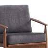 29" Alisa Accent Chair Charcoal Fabric Brown Finish - Acme Furniture: Upholstered Wood Frame, No Assembly Required - 2 of 4