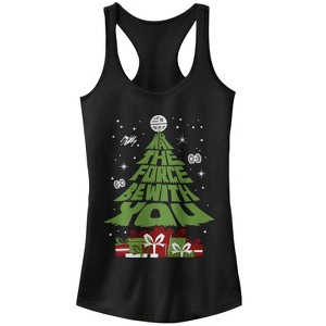 Juniors Womens Star Wars May the Gifts Be With You Racerback Tank Top - 1 of 4