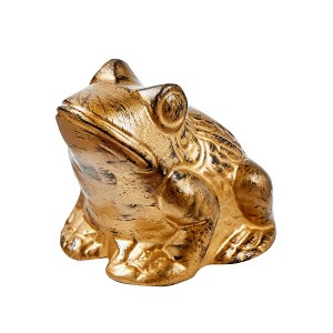 Tag Frog Garden Decor - Decorative Animal Figurine, Gold Garden