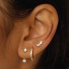 3Pairs 925 Sterling Silver, 14K Gold Plated Small Huggie Hoop Earrings Sets for Multiple Piercing CZ Cartilage Earrings Stacks - 2 of 4