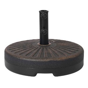 WestinTrends 20" Fillable Round Umbrella Base Stand Heavy Duty with Adjustable knob and Pole Holder - 1 of 4