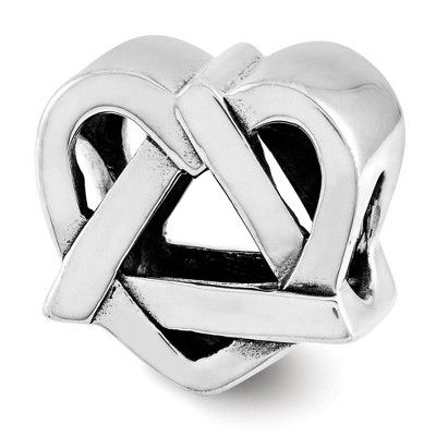Black Bow Jewelry Adoption Symbol Bead Charm in Antiqued Sterling Silver