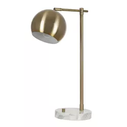 Metal T20 Globe Faux Marble Desk Lamp (Includes LED Light Bulb) - Cresswell Lighting