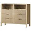 6 Drawer Dresser for Bedroom, 47" Wide Chest of Drawers with 2 Open Shelves & Handles, Fluted Closet Drawer TV Stand, Dresser Storage Cabinet - 3 of 4