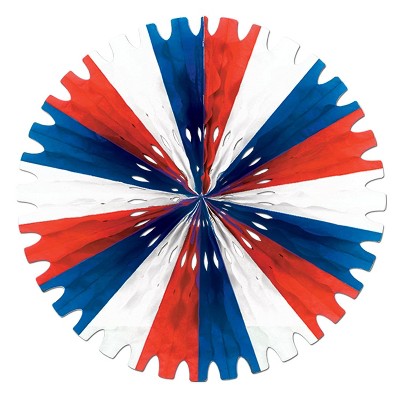 Beistle 25" Tissue Fan Red/White/Blue 4/Pack 55293-RWB