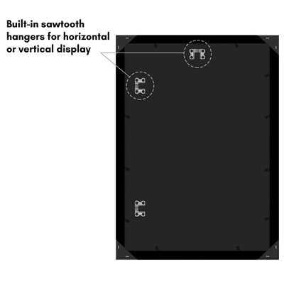 Americanflat 14x20 Picture Frame with Polished Plexiglass, Use as 11x17 Frame with Mat or 14x20 Frame Without Mat, Epic Collection, Black