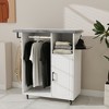 ORRD Ironing Cart with Rolling Board, Multipurpose Cabinet on Wheels, Compact Ironing Solution for Laundry Room, Bedroom, Cloakroom, White - 4 of 4