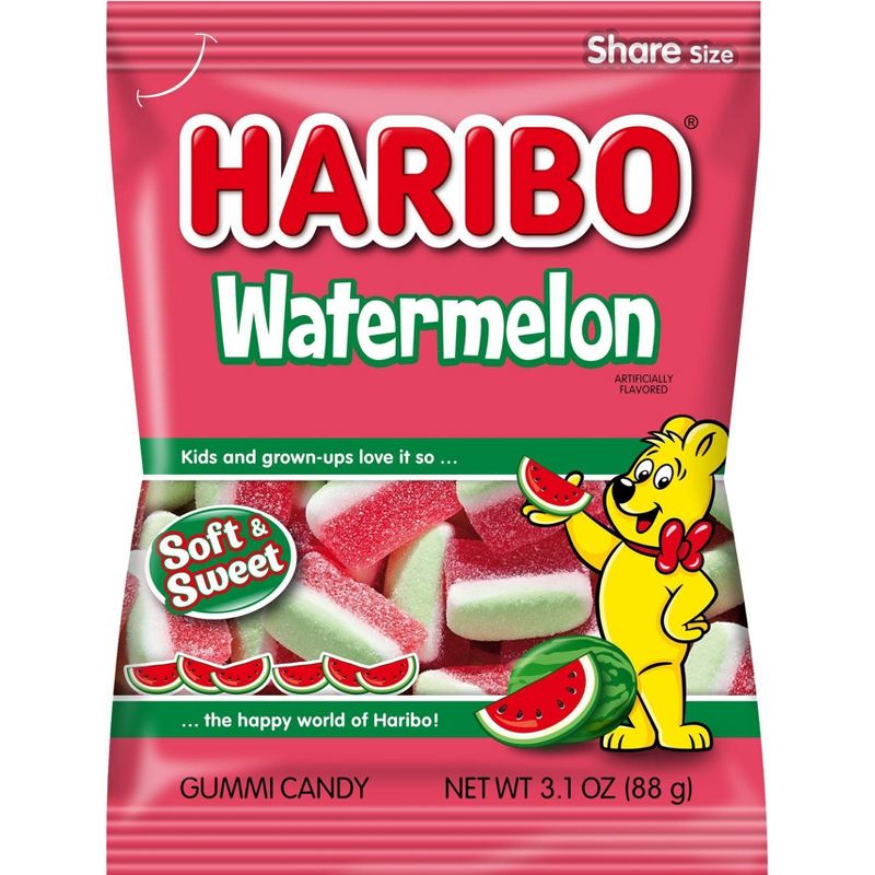 Haribo Watermelon Soft &#38; Sweet Gummy Candy - 3.1oz, 1 of 5