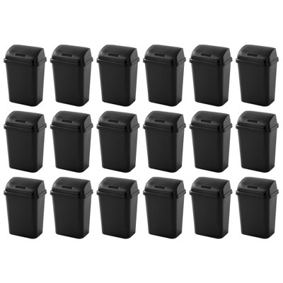 Rubbermaid 8 gal. Black Rectangular Trash Can with Linerlock