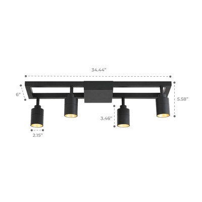 Shura Modern Black and Gold 4-Light LED Track Lighting Kit