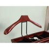 Proman Products Bombay Suit Valet Stand VL16700 with Drawer, Top Tray, Contour Hanger, Trouser Bar, and Shoe Rack, 18" W x 16" D x 48" H, Mahogany - 4 of 4