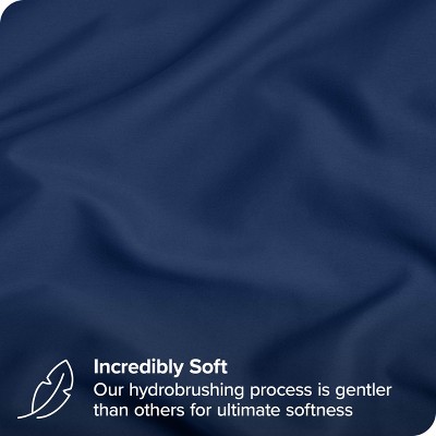 Dark Blue Hypoallergenic Microfiber Standard Pillowcases Set