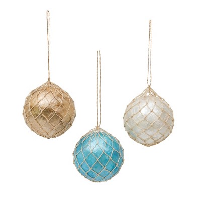 Gallerie II Fishnet Pearlized Ball Christmas Xmas Ornament A/3