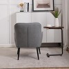Modern Accent Chairs Linen Armchair, Accent Chairs Modern With Armrest, Accent Chairs Bedroom, Accent Chairs Comfort-Cuddlewood - 2 of 4