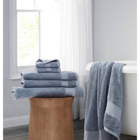 Antimicrobial Organic Cotton Bright White Bath Towels, Set of 6 +