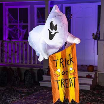 Joiedomi 5ft Halloween Hanging Ghost with Trick or Treat Flag