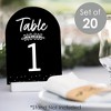 Big Dot of Happiness Mr. and Mrs. - Black and White Wedding or Bridal Shower Double-Sided 5 x 7 inches Cards - Table Numbers - 1-20 - 2 of 4