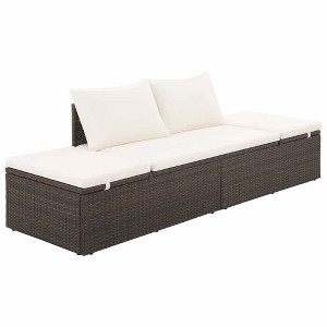 vidaXL Outdoor Lounge Bed Brown and cream white - 1 of 2