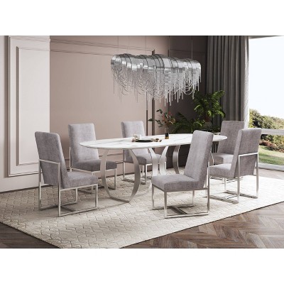 Elevated Parsons Velvet Arm Chair in Steel with Sleek Metal Base