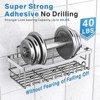 Attop Silver 5-Pack Rust-Resistant Stainless Steel Large Capacity Shower Shelves - No Drilling or Gluing Required Bathroom Storage Racks - 4 of 4