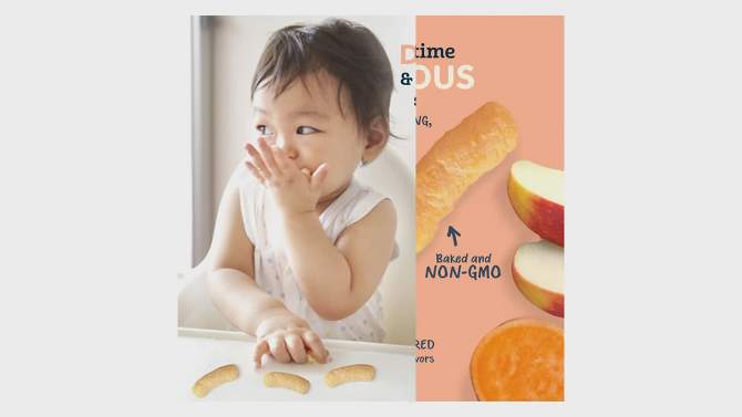 Gerber Lil' Crunchies Baked Whole Grain Corn Snack Apple and Sweet Potato - 1.48oz, 2 of 10, play video