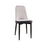 SEVOBAL Dining Chairs Set of 4 Modern PU Leather Upholstered Chairs with Curved Back and Black Metal Legs for Kitchen, White, 21.65"*16.93"*33.07" - 4 of 4
