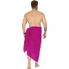 LA LEELA Men's Casual Vacation Pareo Sarong Wrap One Size Solid Plain - 3 of 4