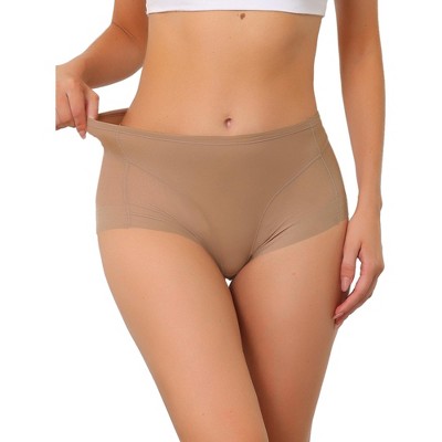 Agnes Orinda Women's Laser Cut Mesh Soft High-Rise Brief Solid Stretchy Underwear