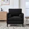 35.4" Wide Modern Farmhouse Boucle Arm Chair,Single Accent Sofa with Bolster Pillows for Living Room Bedroom-Baofuwish - 2 of 4