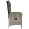 vidaXL Reclining Patio Bench with Cushions 42.1 in. Poly Rattan Gray - 4 of 4