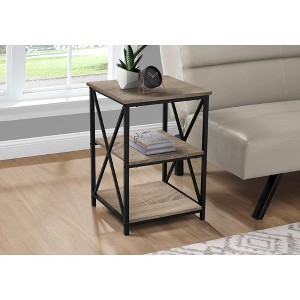 Vynxaria Contemporary Accent Table, Side Table, Nightstand, Brown Laminate, 18" L x 18" W x 26" H - 1 of 4